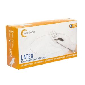 Latex Powdered Examination Gloves- Medium