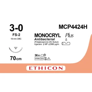 Monocryl Suture N0 3/0 Rc